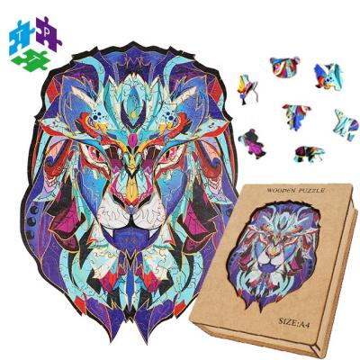 China Cartoon Toy Custom Wholesale Jigsaw Toy Form Unique Animal Play Wooden Puzzle For Kids Gifts for sale