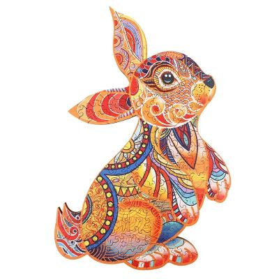 China Wholesale Cartoon Toy Wooden Irregular Jigsaw Puzzles For Adults Animal Shaped Wooden 3D Puzzles for sale