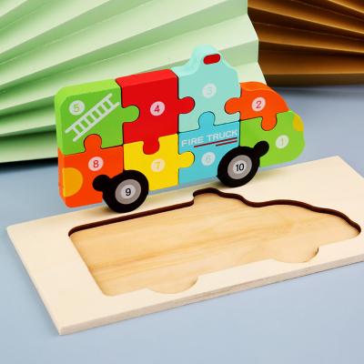 China Eco-friendly Material Animal Wooden Puzzles DIY 3D Educational Wooden Unisex Puzzle For Kids for sale