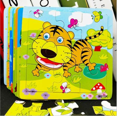 China Toy Custom Amazon Hot Selling 3D Cartoon Wooden Puzzles Baby Kids Animals Puzzles Toys Educational Wooden Children Puzzles for sale