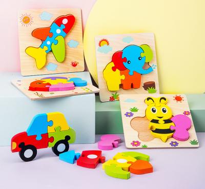 China Cartoon Toy Wooden Puzzles Custom Kids 3D Puzzle Wooden Puzzle Toys Cartoon Wooden Puzzles for sale