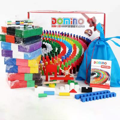 China Fashionable Colorful Wooden Domino Racing Toy Game Domino Tiles For Kids for sale