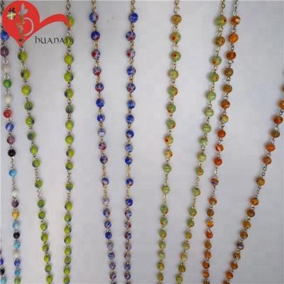 China Religious Glass Plastic Colorful Chandelier Beads Plastic Bead Designer Chains Jewelry Rosary Chain for sale