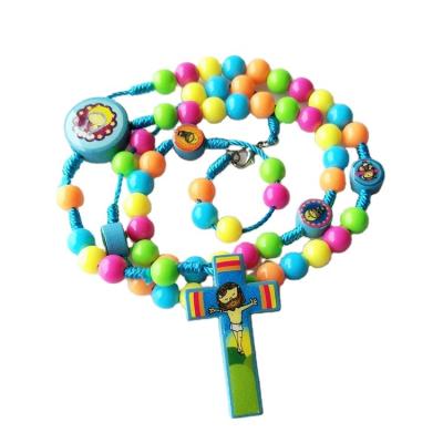 China CLASSIC Candy Color Resin Beads Charm Rosary Necklace For Kids for sale