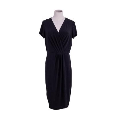 China Factory direct sales anti-static black neck dress ladies dress women cheap casual dress for sale