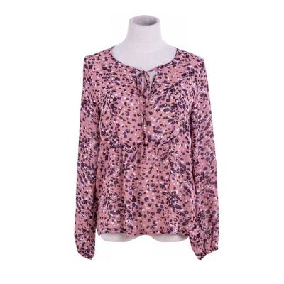 China 2021 Summer New Anti-pilling Round Neck Anti-wrinkle Round Women's Long-sleeved Lace-up Blouse for sale