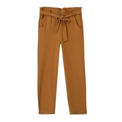 China New Anti-wrinkle retro high waist women's loose pencil pants Korean version of the solid color long linen pants for sale