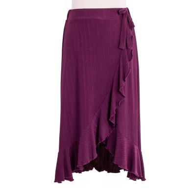 China WF19638-PM Breathable 2021 Solid Purple Color Skirt Plain Skirt Springs Casual Skirt for sale