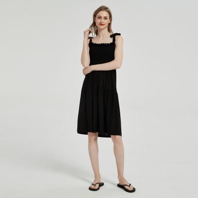 China Factory direct sale anti-static cheap good things tie sleeve less black thin women's summer love skirt for sale