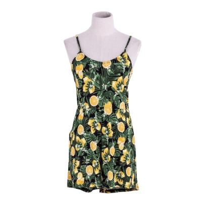 China Hot Selling Anti-pilling Fashion Summer Dress Strap Halter Cool Printing Casual Style for sale