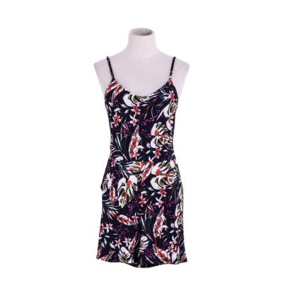 China Factory direct sale women's retro sexy backless printed strapless dress for sale