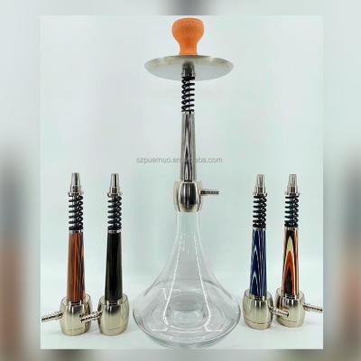 China Tobacco Pipe Stainless Steel Wood Hookah Germany Hukka Click Tech Shisha Customized LOGO Acceptable for sale