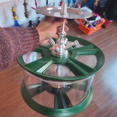 China High quality tobacco pipe heavy process LED hookah set wheel e hookah for wholesale for sale