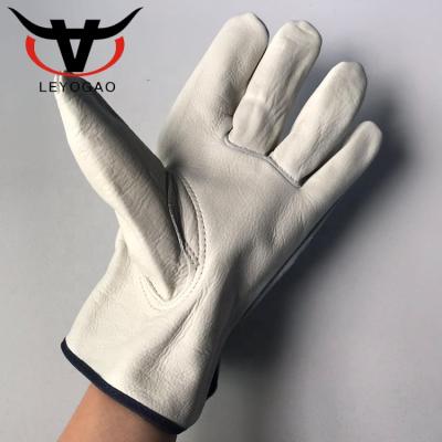 China Bulk Custom Full Palm Logo Truck Driver Abrasion Resistant Protective Leather Gloves for sale