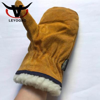 China Full Palm Adult Kids Available Snow Cleaning Hands Warm Leather Gloves Waterproof Winter for sale