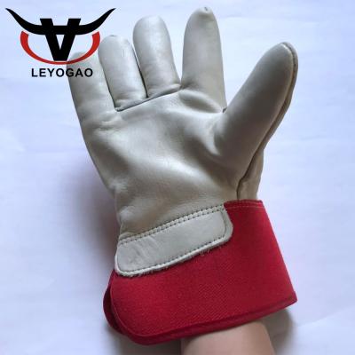 China Full Palm Shock Resistant Industrial Protective Hand Working Leather Gloves Low MOQ for sale