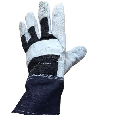 China Protective 10.5 Inch Mechanic Comfortable Cheap Work Cow Split Leather Working Gloves for sale