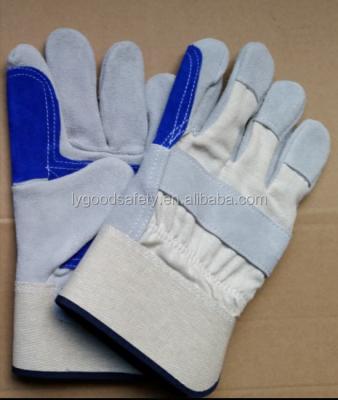 China General Purpose Work Gaozhou Safety Leather Working Glove , Whip Double Palm Split Leather Glove for sale