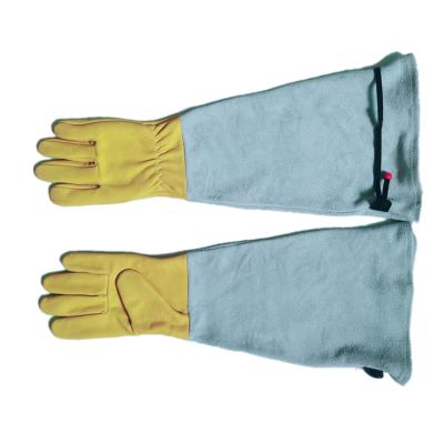 China Custom Full Palm Thorn And Cut Proof Elbow Long Durable Lash Leather Gardening Gloves For Women And Men for sale