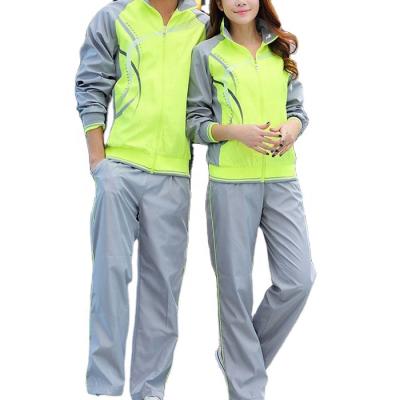 China 2021 breathable unisex waterproof sportswear set plus size jacket 2 piece tracksuit for jogging for sale