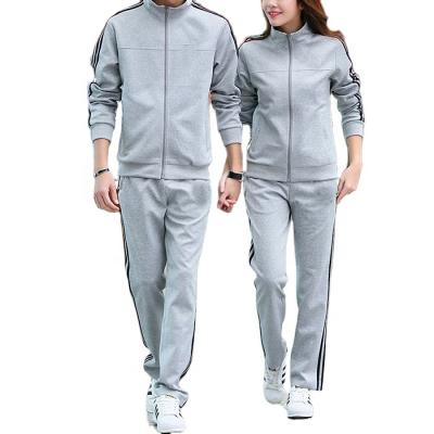 China OEM Breathable Service Unisex Zipper Sportswear 2 Pcs Set Long Sleeve Side Striped Tracksuit Jogging for sale