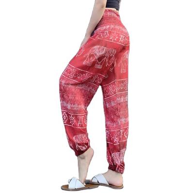 China 2021 Spring Ladies Chiffon Beach Yoga Breathable Loose Pants Plus Size Pants Casual Bloomers for sale