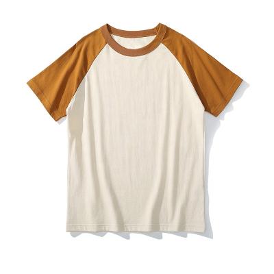 China Anti-Wrinkle Round Neck Coollar Sleeves Vintage Plain Quilting T Shirt For Man And Women Round Neck T Shirt for sale