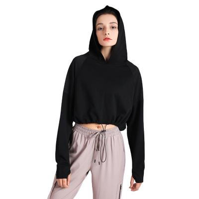 China High Quality Anti-wrinkle Women's Casual Sports Blank Shirt Loose Clothes Quick Dry Fitness Long Sleeve Hoodie for sale