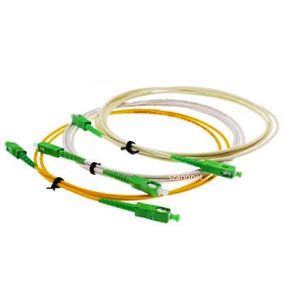 China Yellow Ivory White Color Fiber Patch Cord Tie G657A Fiber Optic Patchcord SC APC Fiber Optic Patch Cord for sale