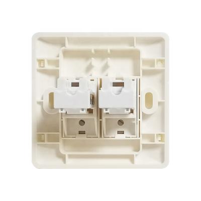 China Dual Network RJ45 Face Plate Cat6 Ethernet Cable Wall Networking RJ45 Wall Plate 86 Flat Type for sale