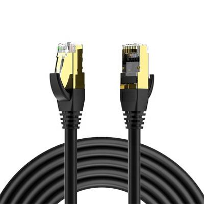 China Round Shielded Ethernet Cable Lan Cat 8 Bare Copper Cat8 Netwerk Kabel Dual for sale