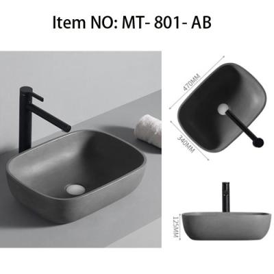 China Fashional Modern Design Concrete Terrazzo Effect Color Cement Sink Bathroom for sale