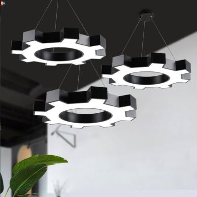 China 85lm/W Customized Speed ​​0~10V 48W 60W 72W Pendant Light Dimmable Shape LED Kitchen Island Round Black Office Ceiling Led Chandelier for sale