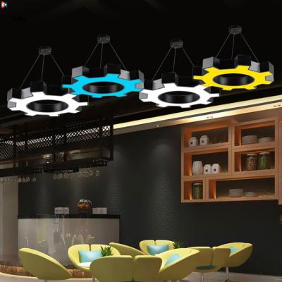 China 85lm/W Modern Indoor Decorative Hanging Lamp Round Ring Led Chandelier 4ft Black Linear 600mm Gym Led Circular Gear Pendant Light for sale