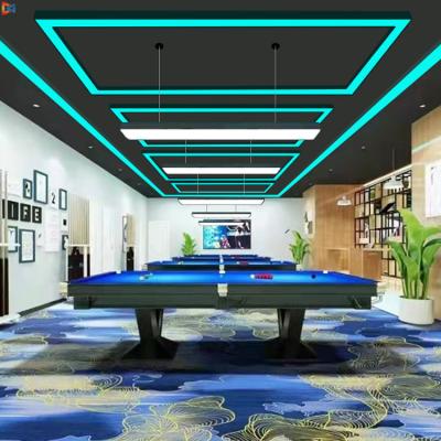 China Billiard Room Office Supermarket LED Lights Modern Rectangular Lighting Billiard Square Pendant Lamp 110-220V 1.2m*2.4m Linear Pendant Light for sale