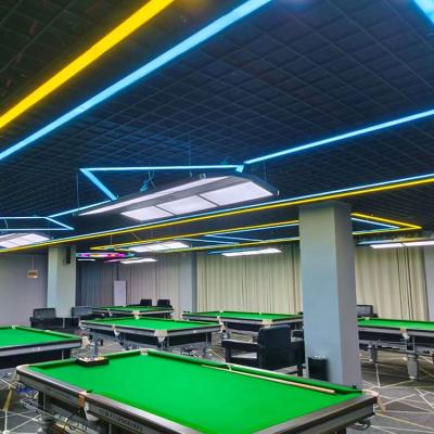 China Modern Hanging Rectangular Light Linear Billiard Room Office Supermarket Pool Table LED Pendant Lamp Lighting 110-240V 1.2m*2.4m Square Pendant Lights for sale