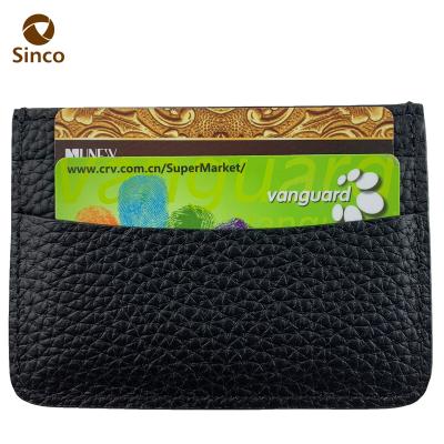 China High Quality Hot Sales The Credit Card Holder Pebble Grain Mini Wallet Genuine Leather Slim Wallet for sale