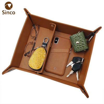 China Real Leather High Quality Hot Sale Valet Tray Tote Organizer Men for sale