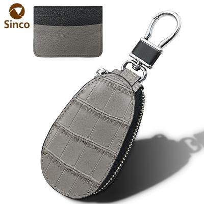 China 2021 New Vintage Style Fashion Top Genuine Leather Zipper Key Bag For Car Key for sale