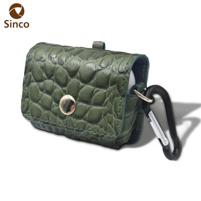 China For AirPods Pro Hot Sale Metal Chain Crocodile Pattern Genuine Leather Case For AirPods Pro for sale