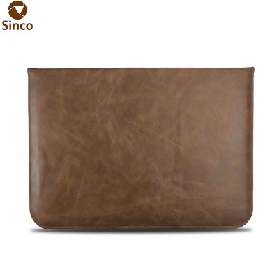 China OEM ODM Vintage Genuine Leather High Quality Luxury Genuine Leather Laptop Sleeve Waterproof Slim Bag for sale