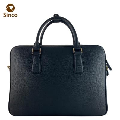 China Luxury Pebble Business Briefcase Handbag GENUINE LEATHER Leather Cross - Body Laptop Bag For Men for sale