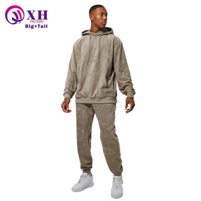 China High quality thermal men's tracksuits for oversized street wear large and large logo casual hoodies men plus size velor tracksuit men for sale