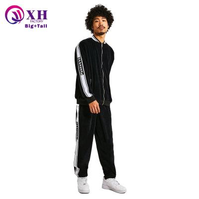 China Casual Oversized Sportswear Thermal Men's Patchwork Hip Hip Street Wear Plus Size Men's Velor Tracksuit for sale