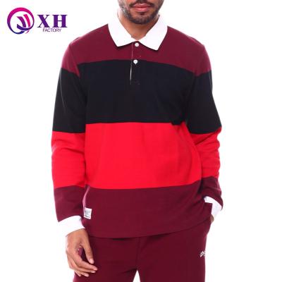 China Viable wholesale custom made high quality stripe sport gofl polo shirts plus size men's polo shirts with embroidery for sale