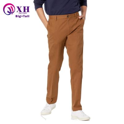 China Viable Hot Selling Custom Logo Slim Fit Embroidery Man Cotton Twill Chinos Golf Wrinkle-Resistant Plus Size Mens Pants And Trousers for sale