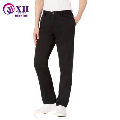 China Viable Custom White Logo High Quality Basics Slim Fit Chino Flat-Front Ride-Resistant Plus Size Mens Pants And Trousers for sale