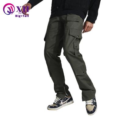 China High Quality Custom Canvas Mens Cotton Pants Viable Cargo Logo Pants Black Comfortable Street Fashion Oversized Mens Trousers for sale