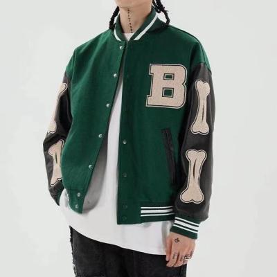 China New Hip Hop Bone Patchwork Jackets Harajuku Style Bomber Jacket Men QUICK DRY Hairy Varsity Baseball Coats Baseball Jacket for sale