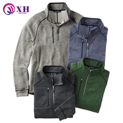 China Workable OEM Custom Make Running Gym Mens 1/4 Sleeve Zipper Golf Shirt Half Long Zipper Quarter Zipper Stand Collar Jacket for sale